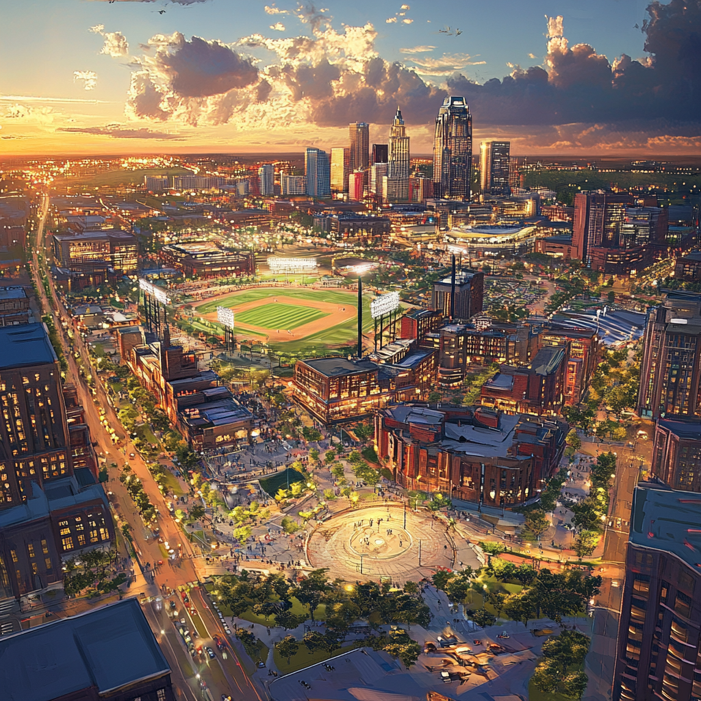 Urban District Concept Art, Aerial View, Kansas City