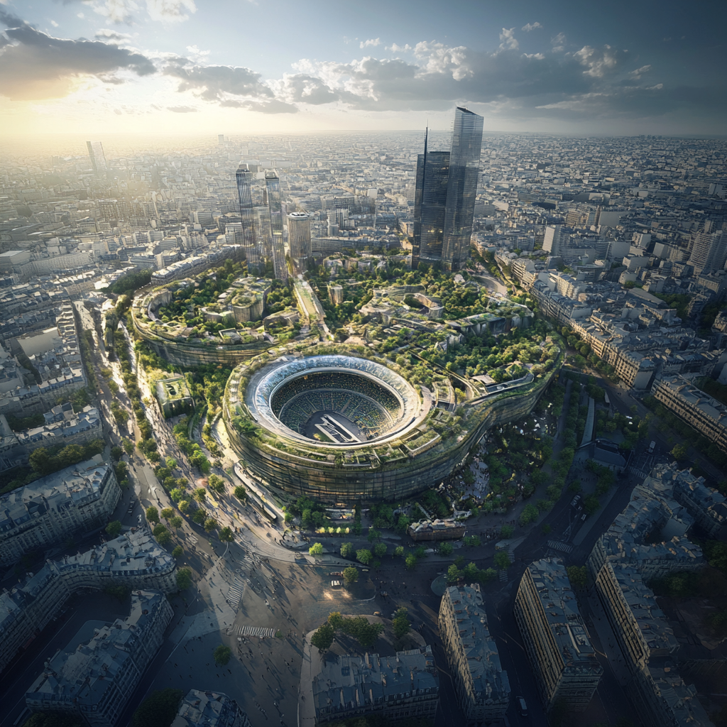 Urban District Concept Art, Paris, Aerial View, Planning