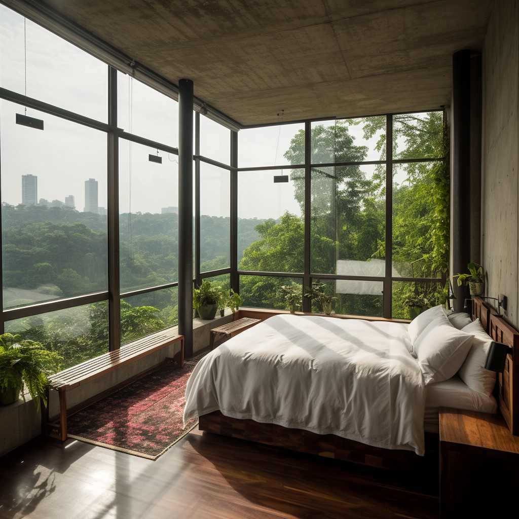 Urban Jungle Bedroom with Indigenous Amazonian Elements