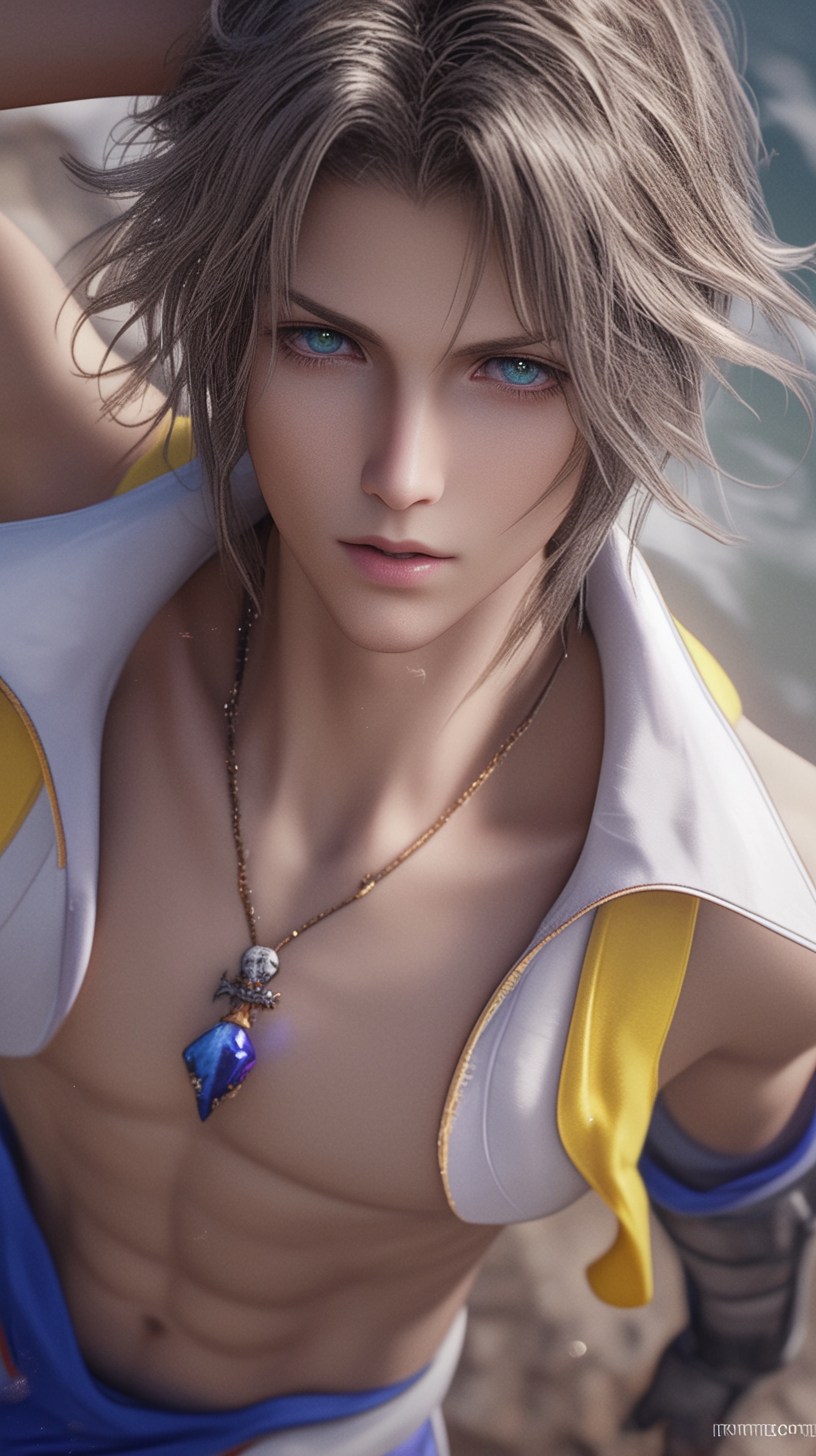 Valefor with bright eyes in ultra realistic 3D render.