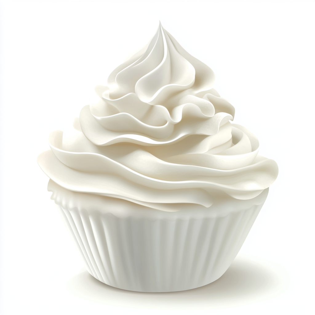 Vanilla swirl cream decoration for cake or cupcake.