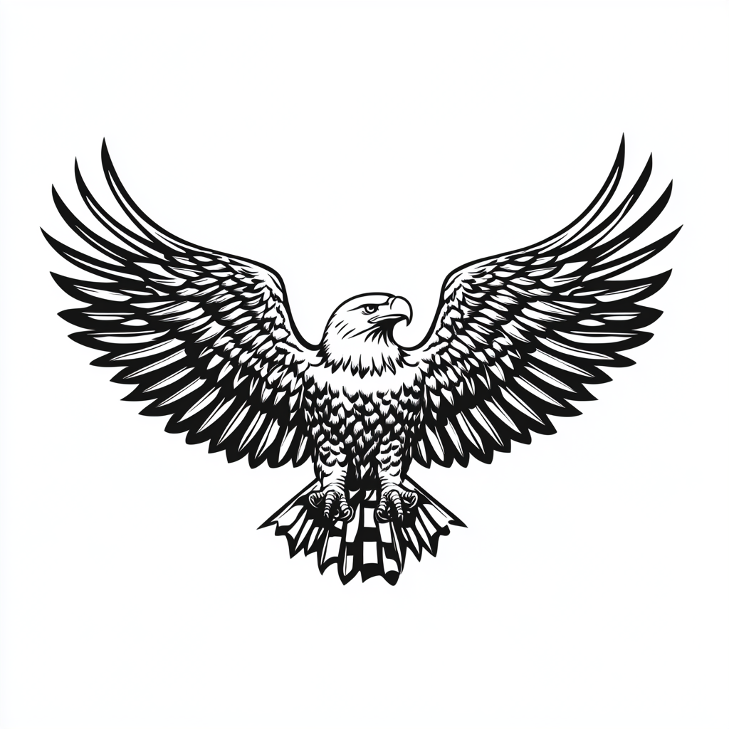 Vector Bald Eagle Logo with U.S. Flag Background