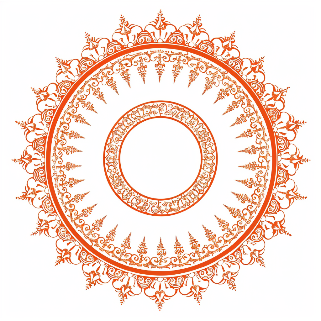 Vector illustration of empty circle with Hindi Om letters.