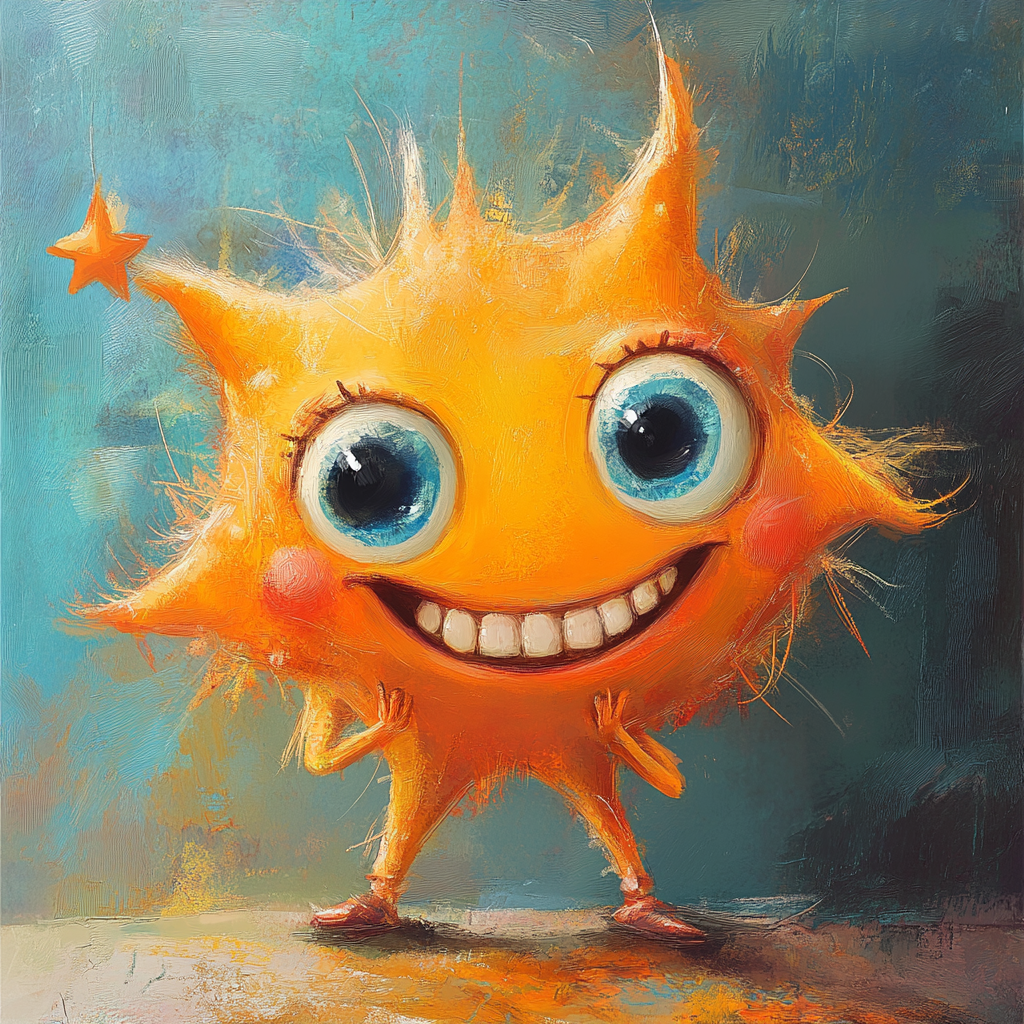 Very cute illustration of children's book character smiling.