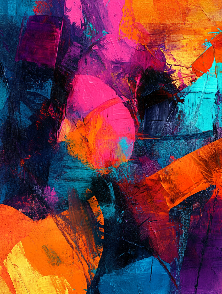 Vibrant Abstract Art: Dynamic Colors and Bold Shapes