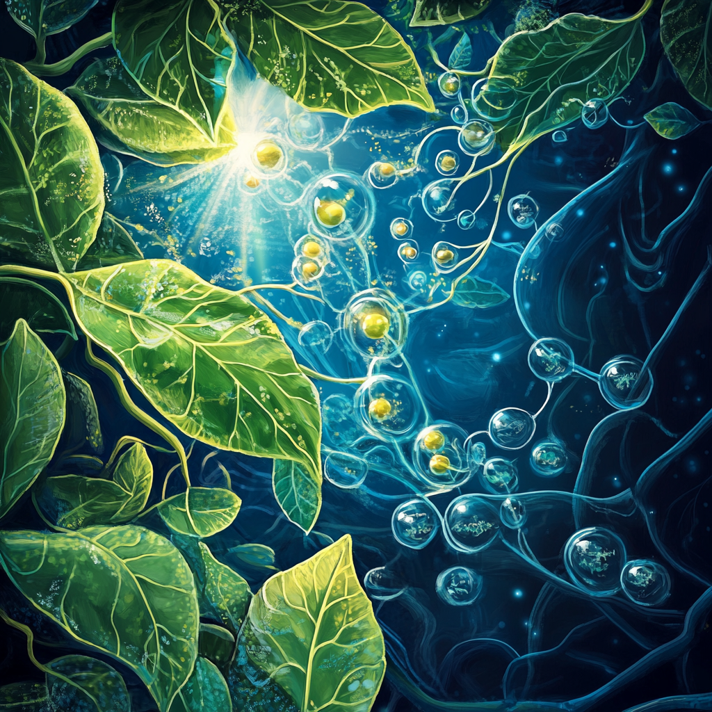 Vibrant Depiction of Photosynthesis Process in Nature