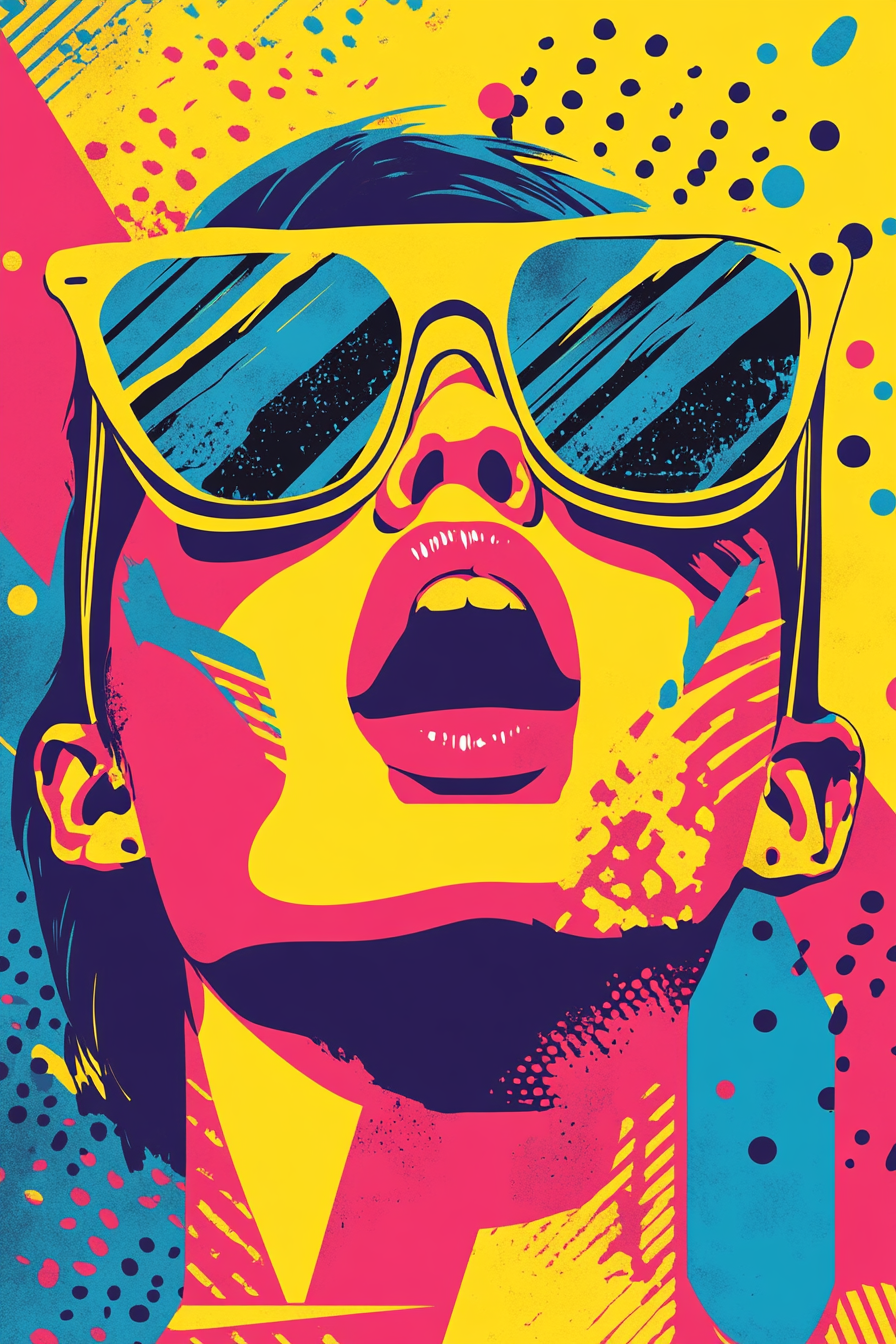 Vibrant Pop Culture Poster Design with Engaging Caption