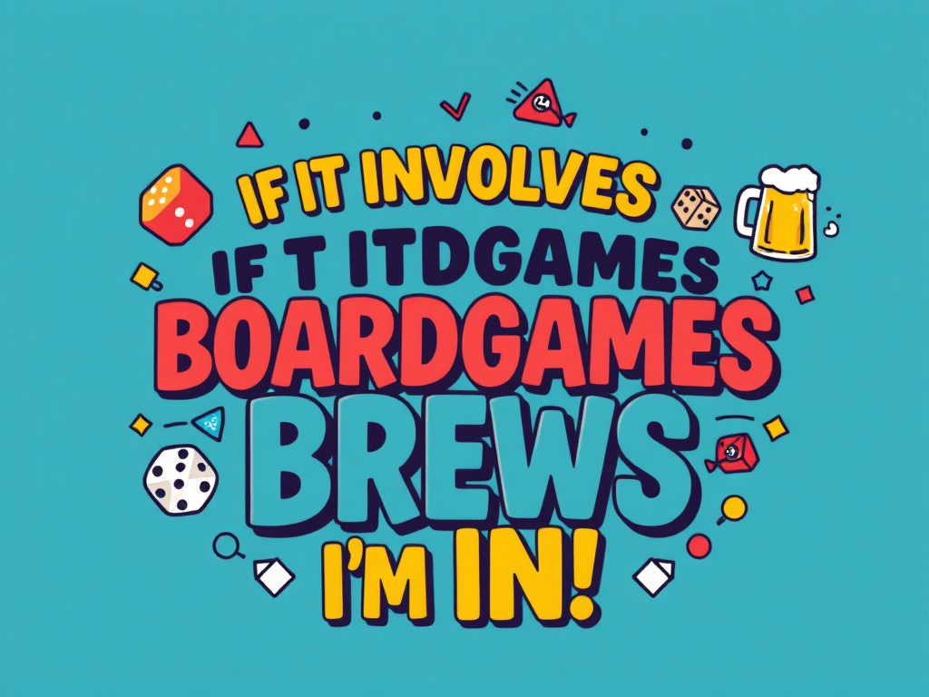 Vibrant Typography Design with Boardgames and Brews