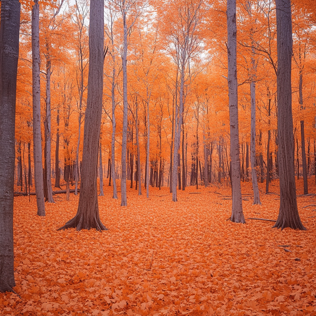 Vibrant autumn maple forest in high resolution.