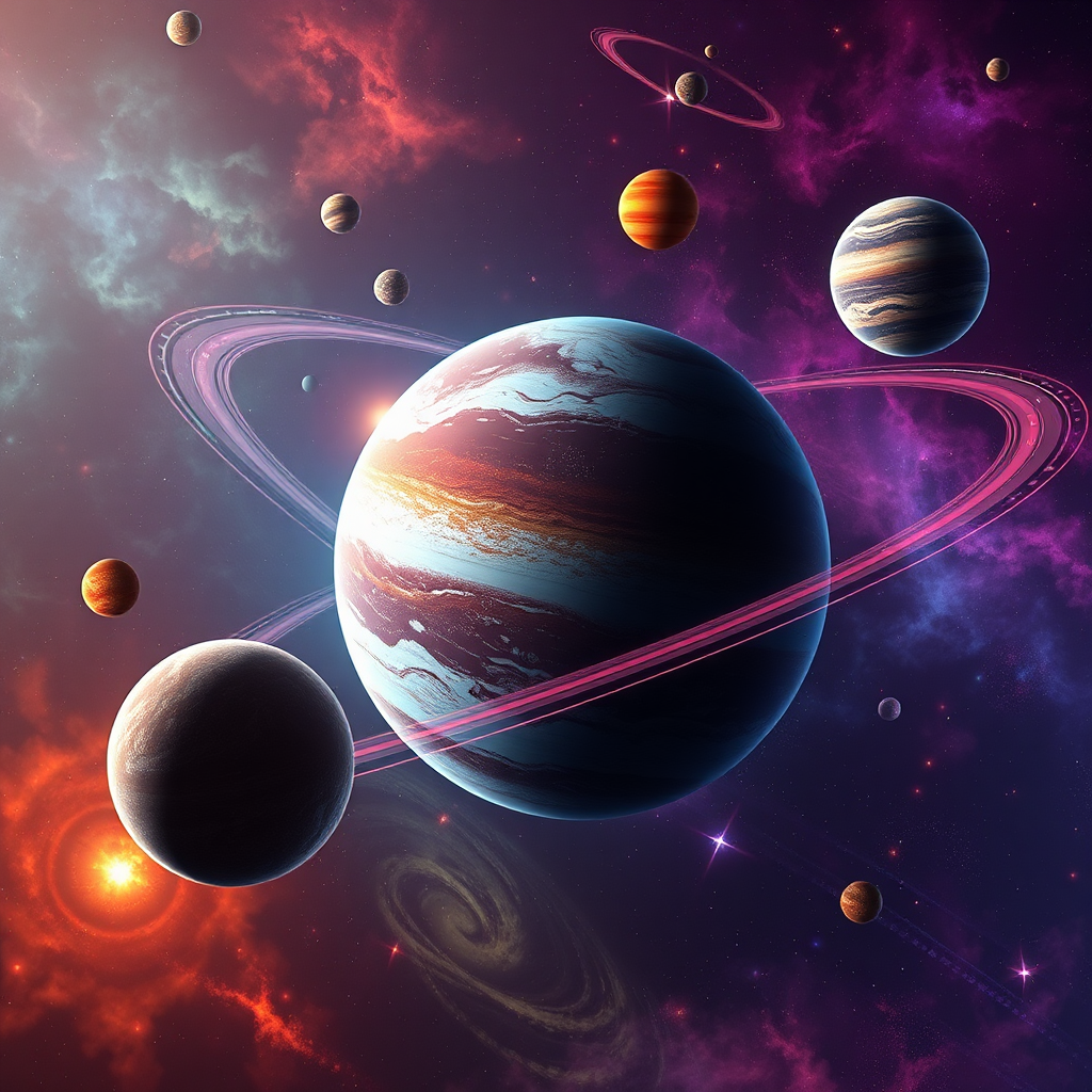 Vibrant planets in solar system with exotic atmospheres.