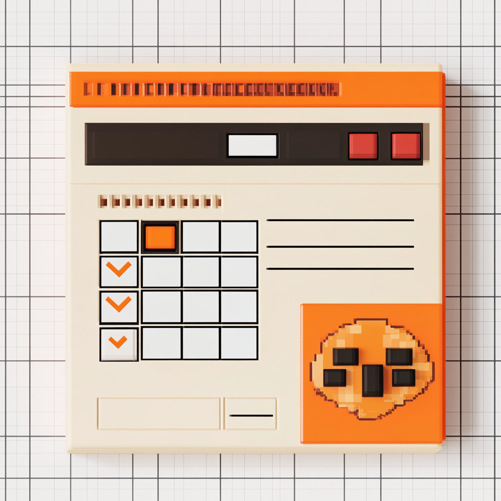 Vibrant retro video game task list template design.