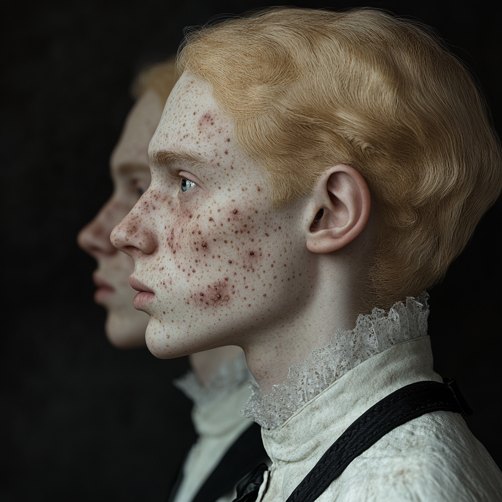 Victorian man with smallpox marks and blond hair