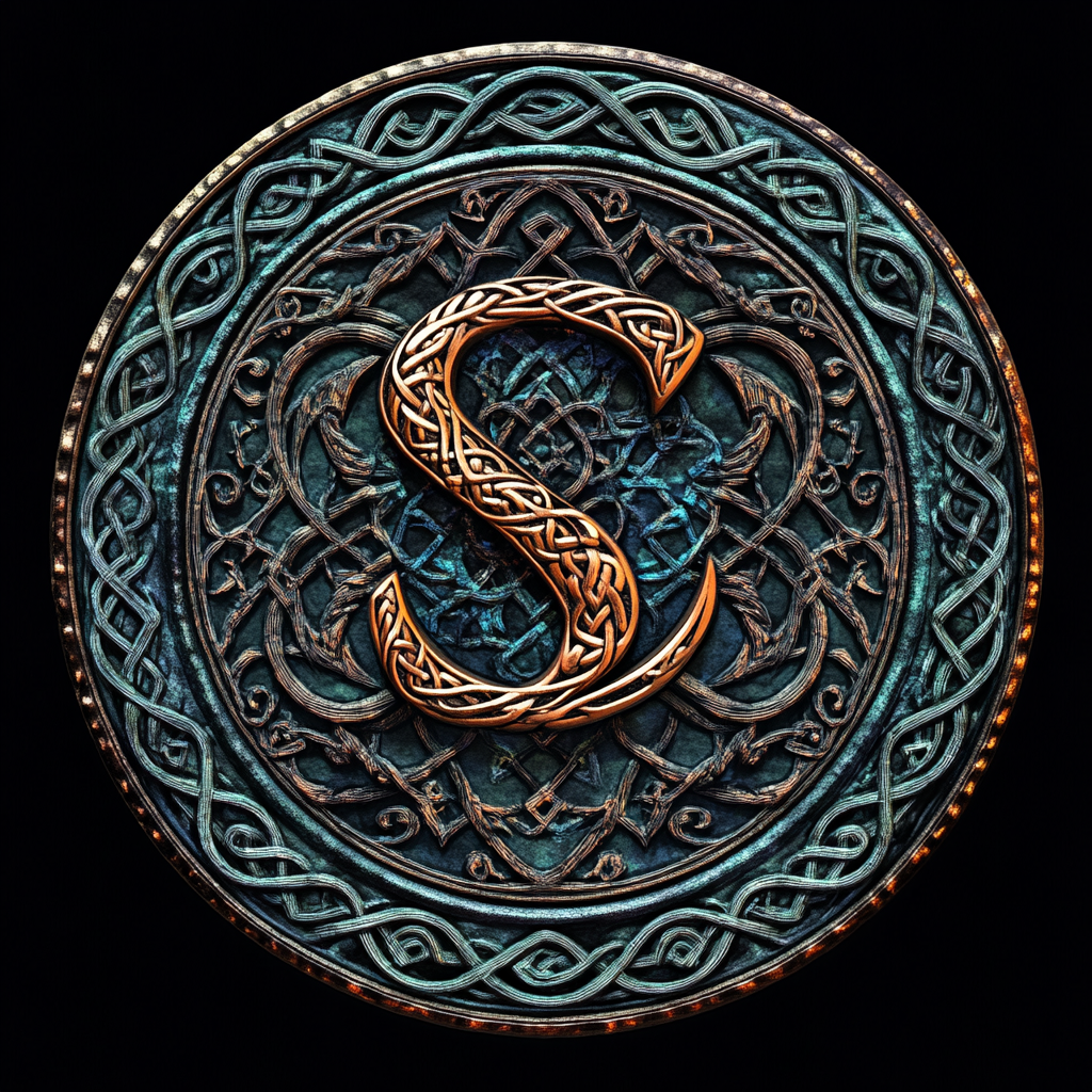 Viking-inspired S and C Logo with Sacred Geometry