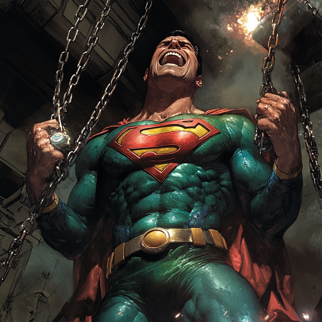 Villain Lex Luthor Torturing Superman with Kryptonite - v 6.1