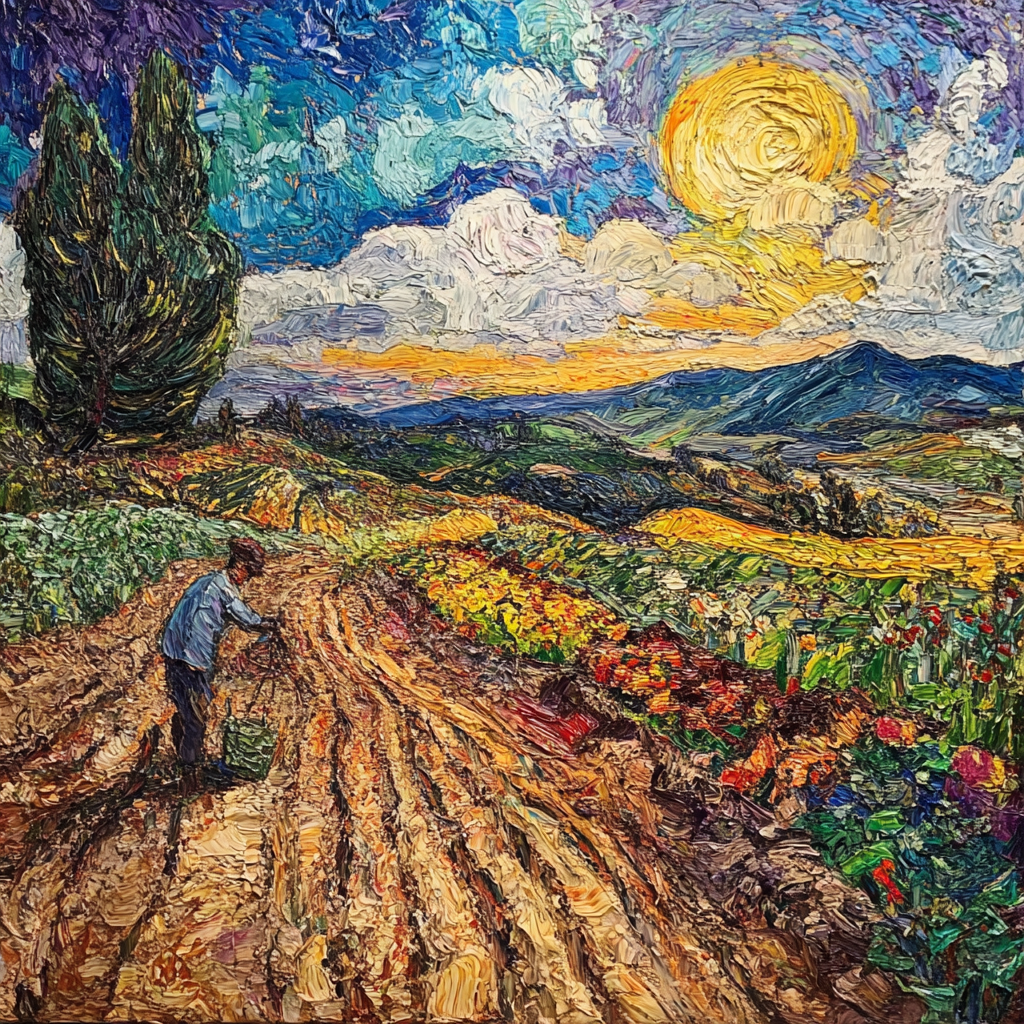 Vincent Van Gogh-inspired farm with fertile soil