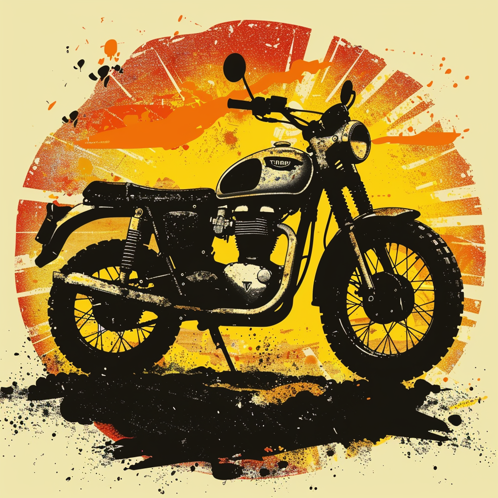 Vintage Scrambler Logo on Grungy Italian Background