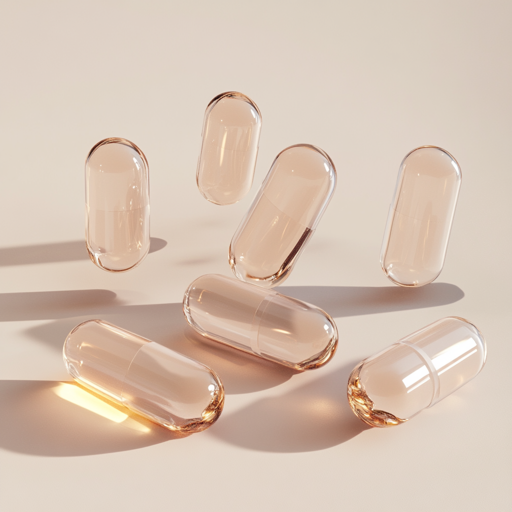 Vitamins in Clear Capsules: 3D Render Art