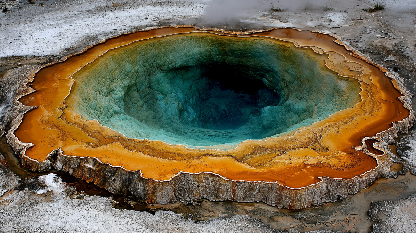 Vivid blue and colorful bands make Grand Prismatic otherworldly.