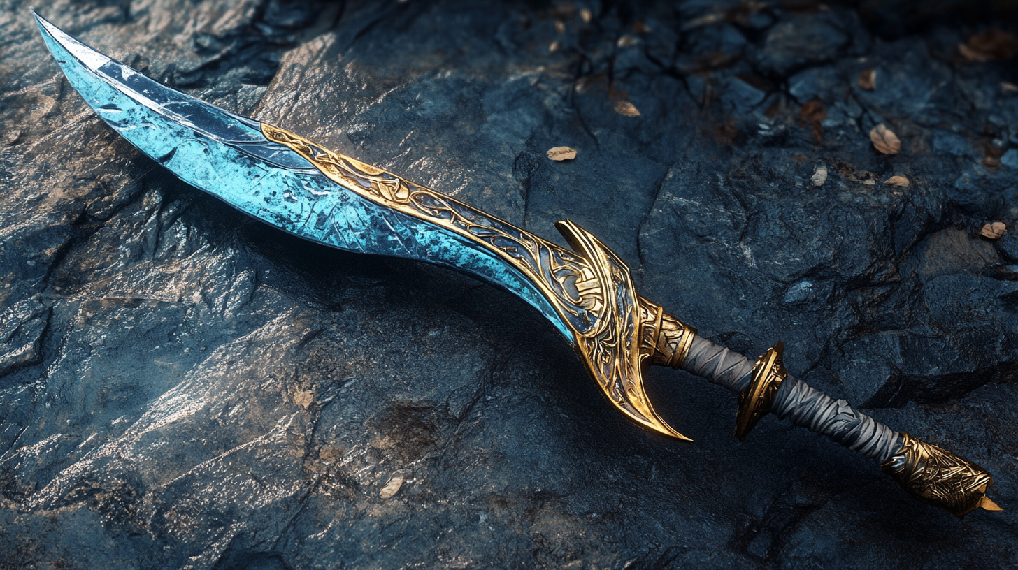 Vivid fantasy loot, 4k ultra detailed cinematic weapon.