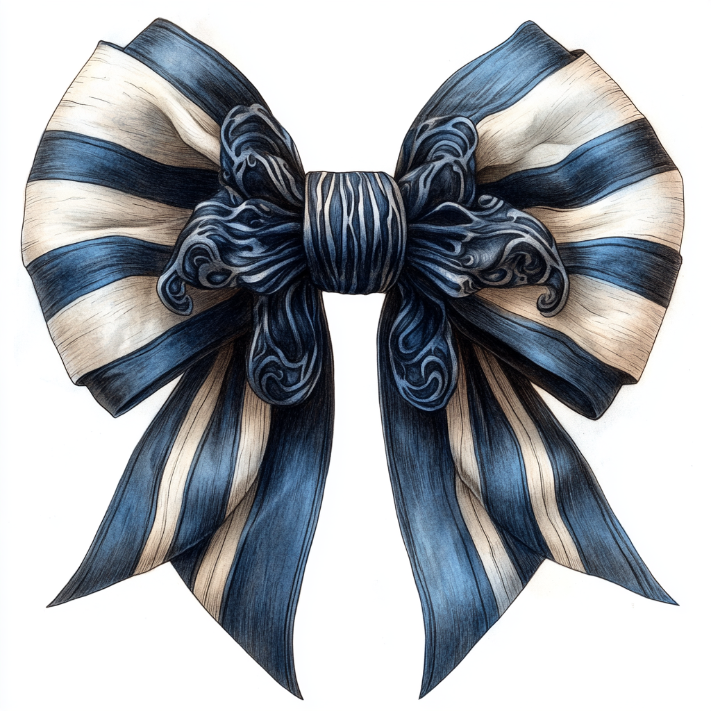 Watercolor Zebra Print Bow Design on White Background