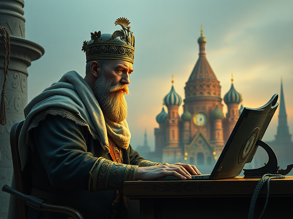 Wealthy man invests in cyber technology in ancient Russia.