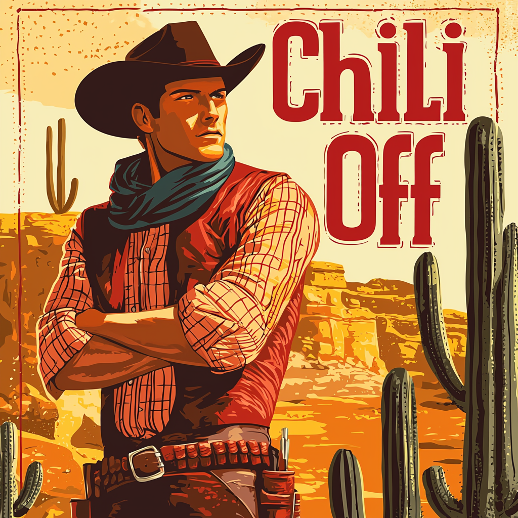 Western Cowboy Chili Cook Off Poster Southwest Theme