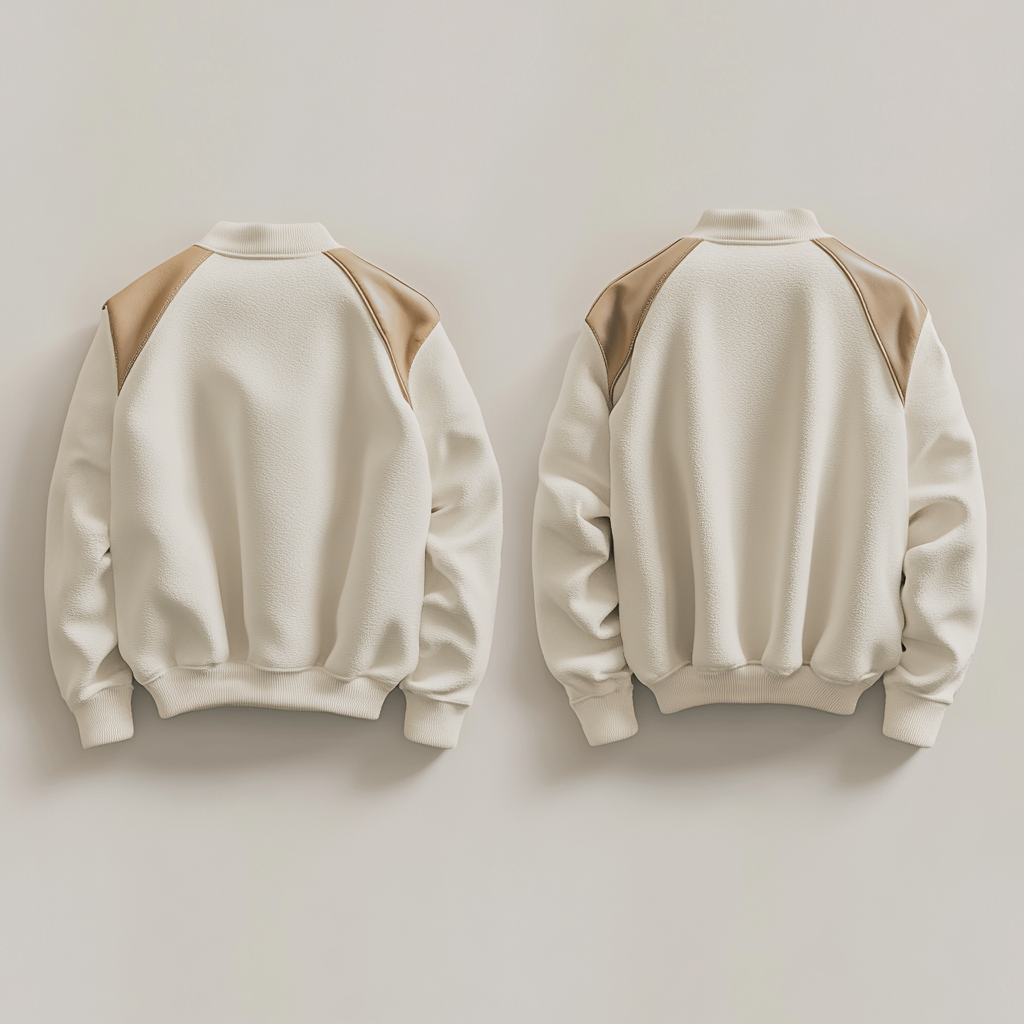 White Varsity Jacket Front and Back View