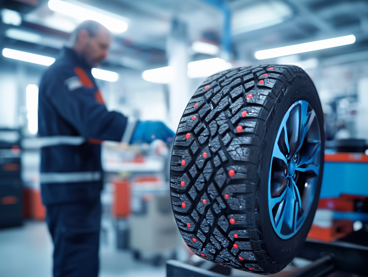 Man Installing Winter tires