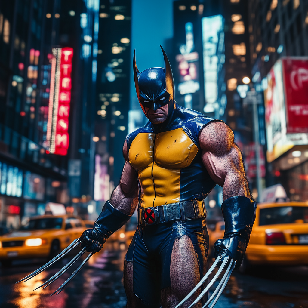 Wolverine in New York City without mask.