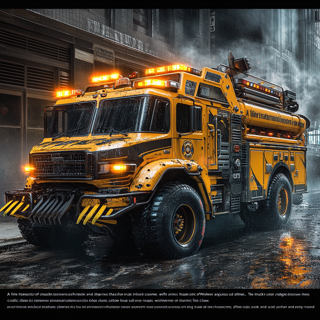 Wolverine-themed fire truck with rugged, fierce design.