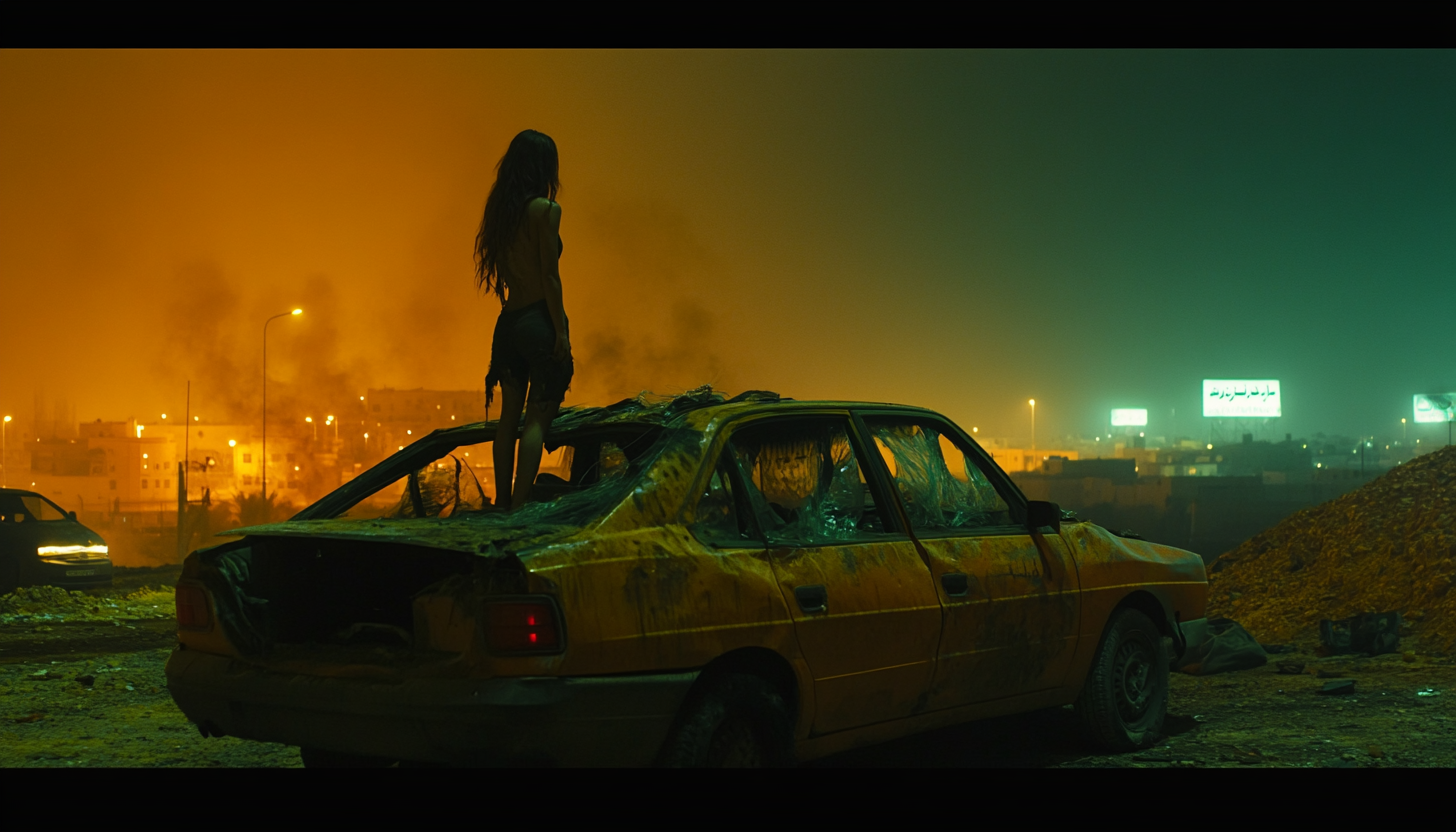 Woman's body on car in David Fincher movie.