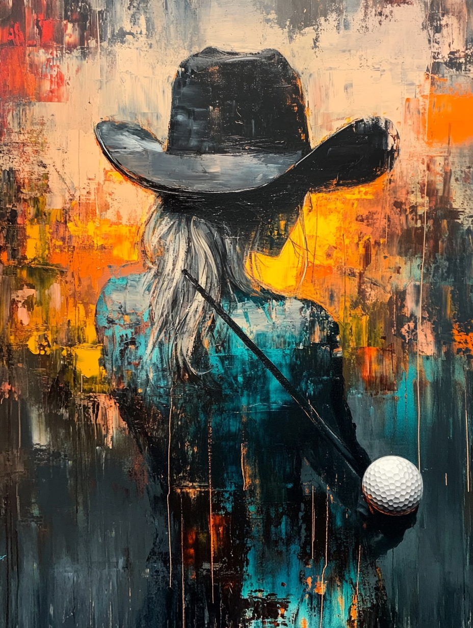 Woman in Black Hat Driving Golf Ball