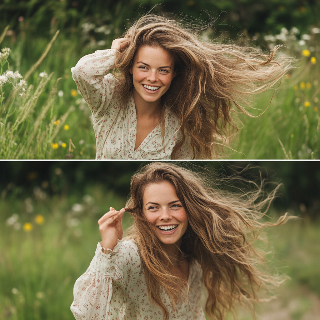 Woman with Natural Beauty in Outdoor Portrait