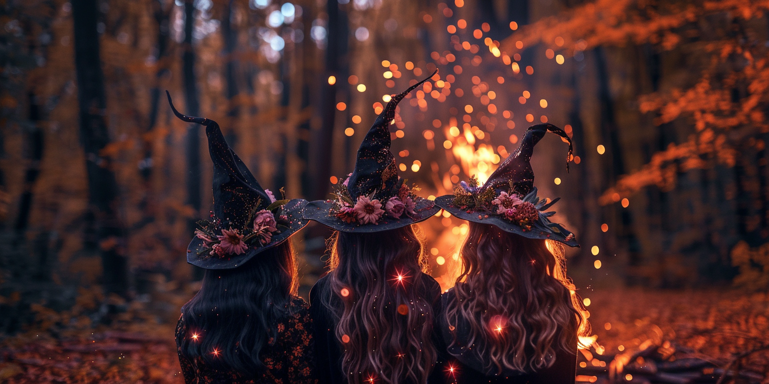 Womens' Witch Hat Bonfire Forest Fantasy Photo