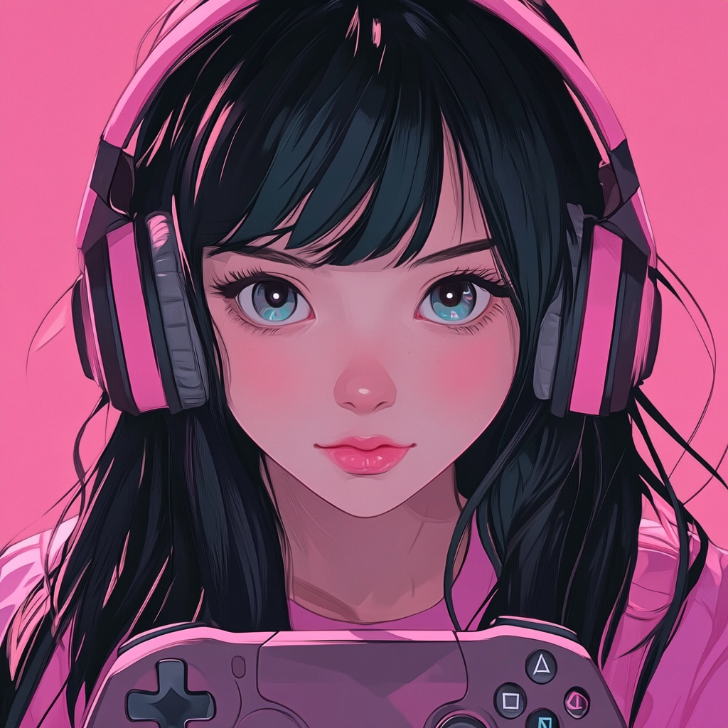 YouTube banner featuring anime Asian girl with game controller.