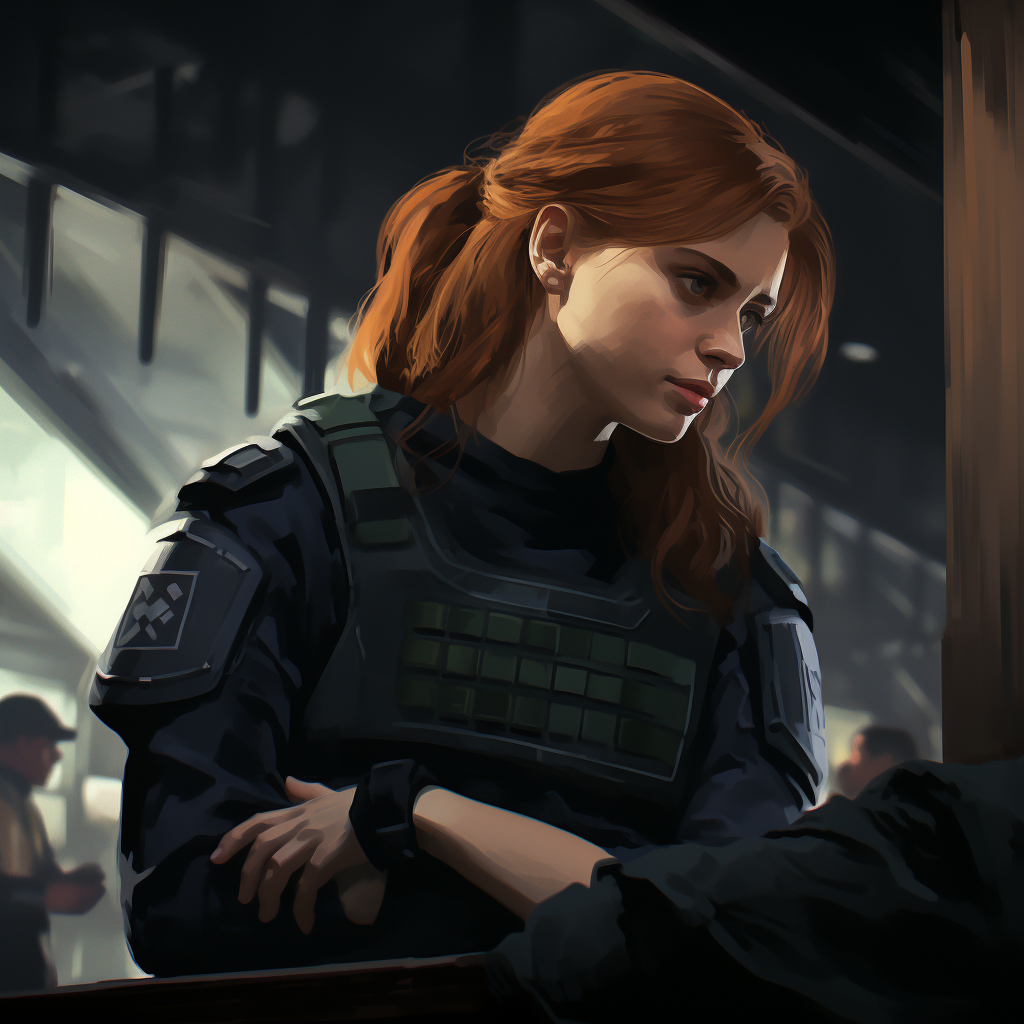 Redhead Survivor and Azami in Post-Apocalyptic Illustration