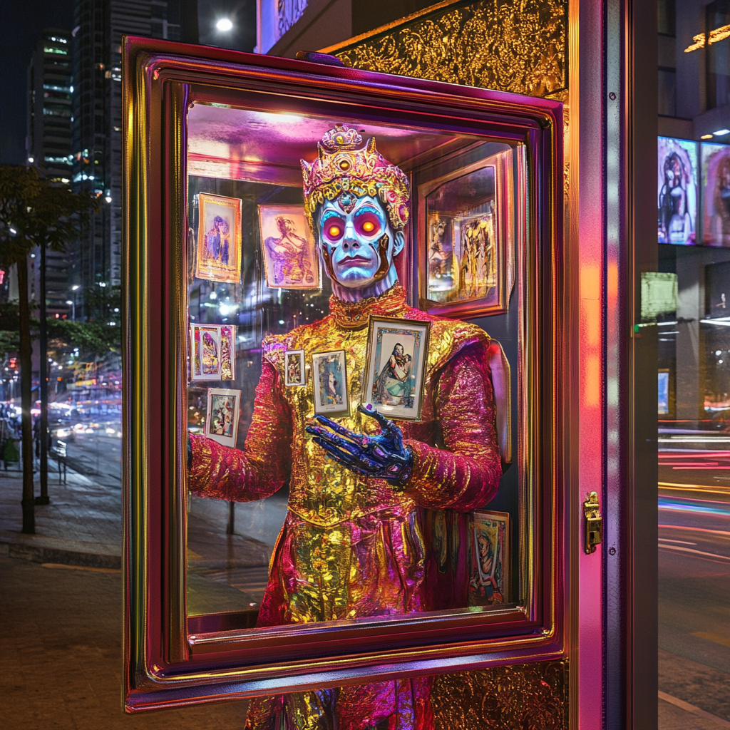 Zoltar fortune teller machine in David LaChapelle style.