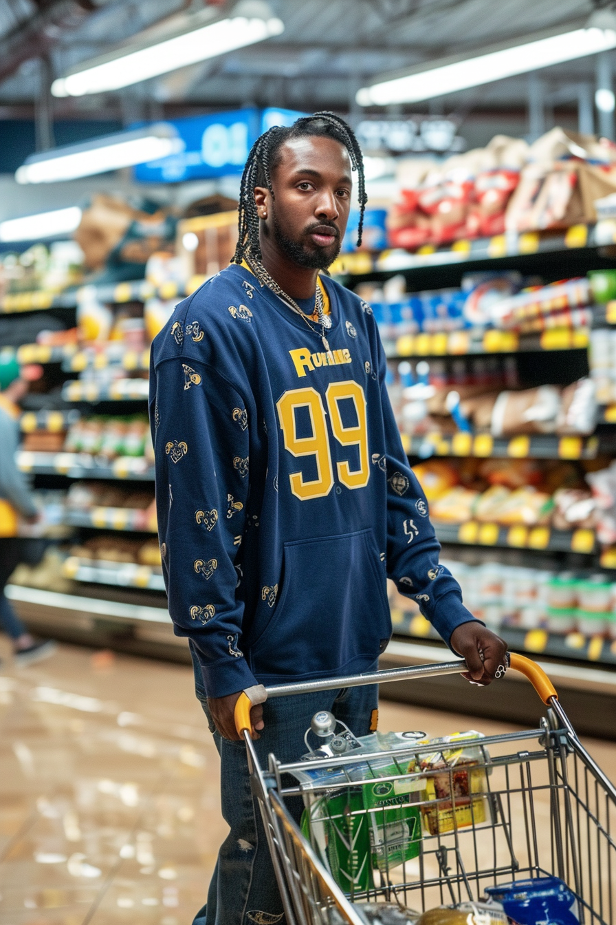 Aaron Donald Rams Football Grocery Shopping