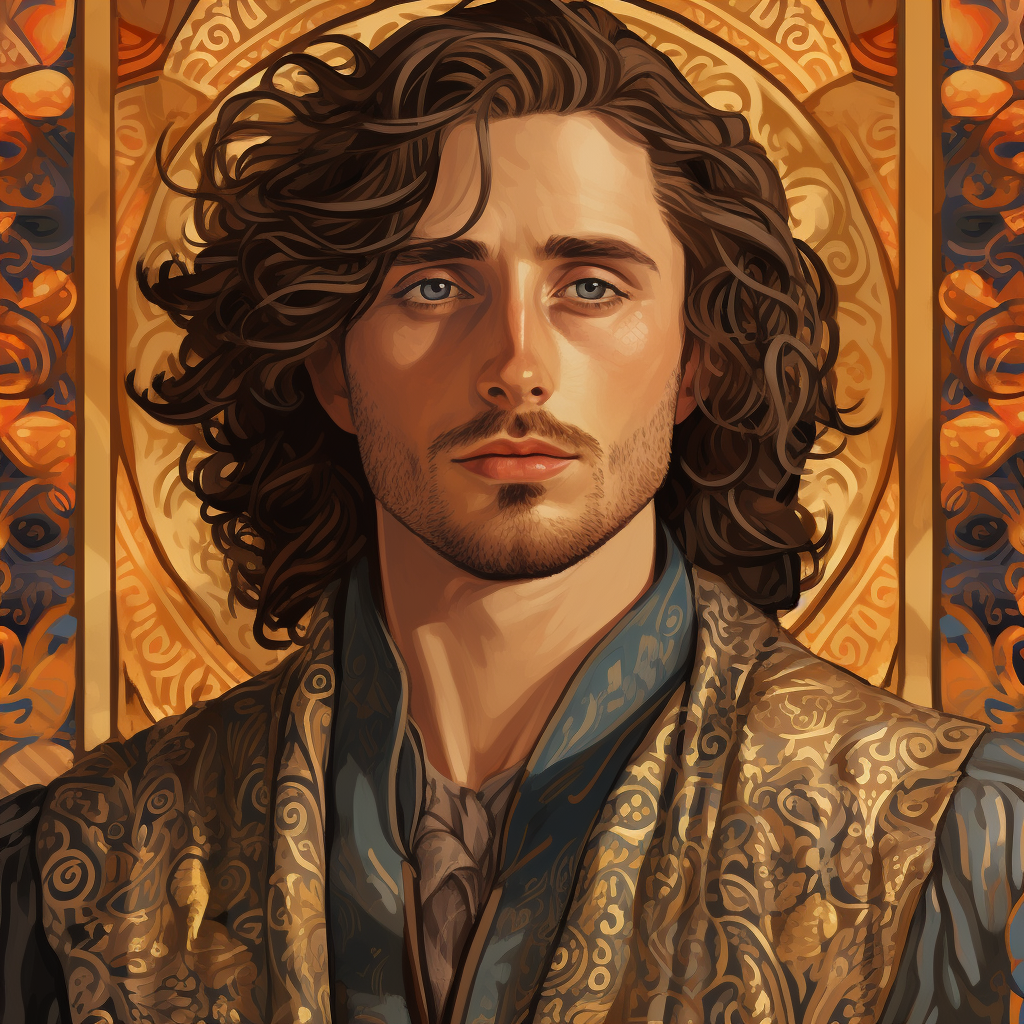 Aaron Taylor-Johnson in Art Nouveau Fantasy Robes