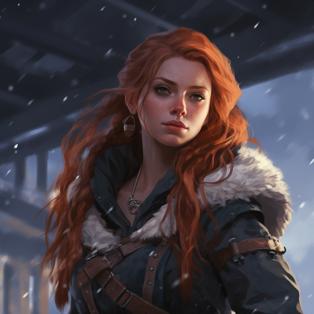 Aasimar Snow Skin Red Hair DND Art