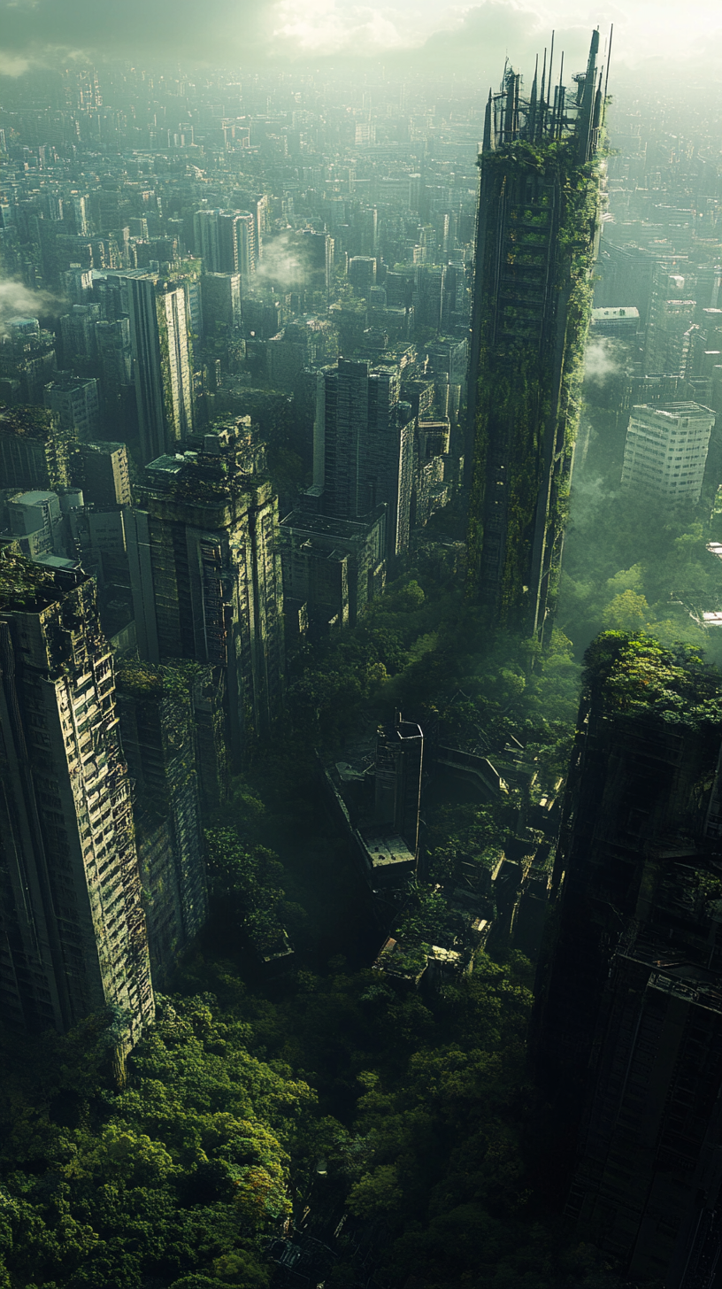 Futuristic Abandoned City Nature