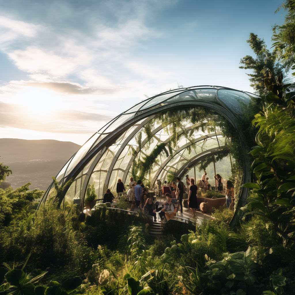 Abandoned greenhouse in Zaha Hadid style