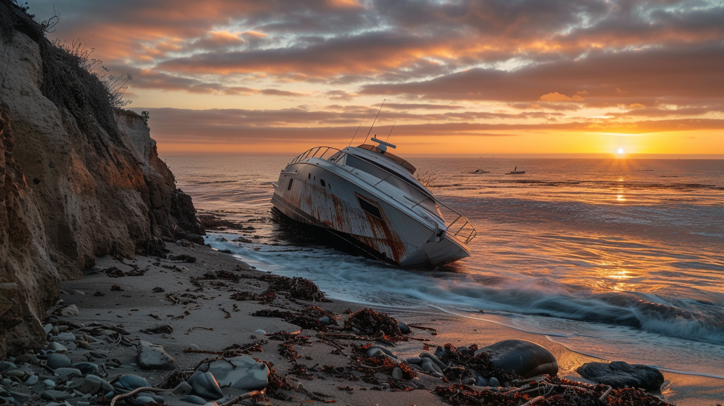 Sunlit Abandoned Ocean Yachts