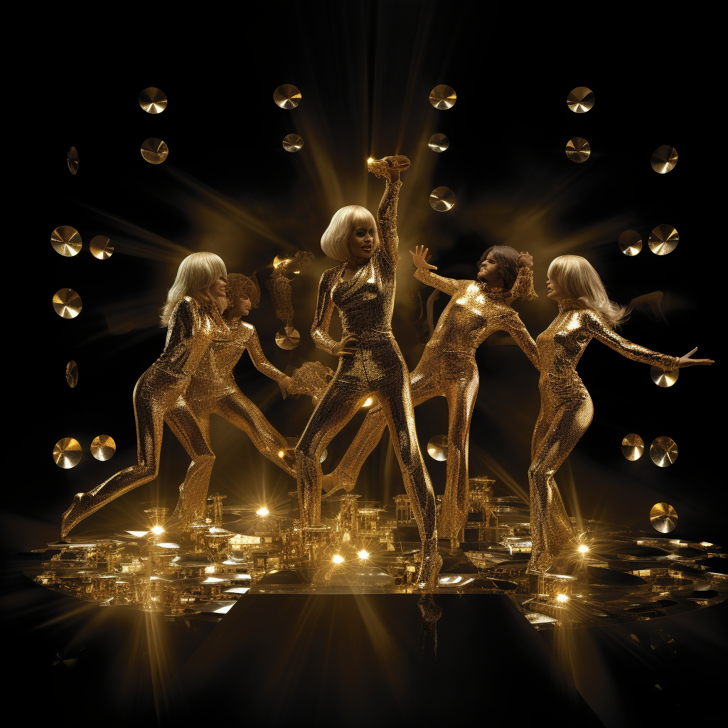 Abba Album Cover Gold Black Members