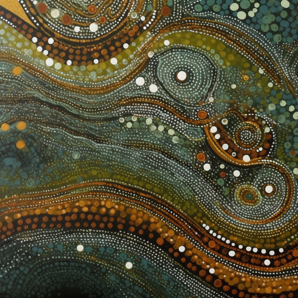 Abstract Aboriginal river painting art