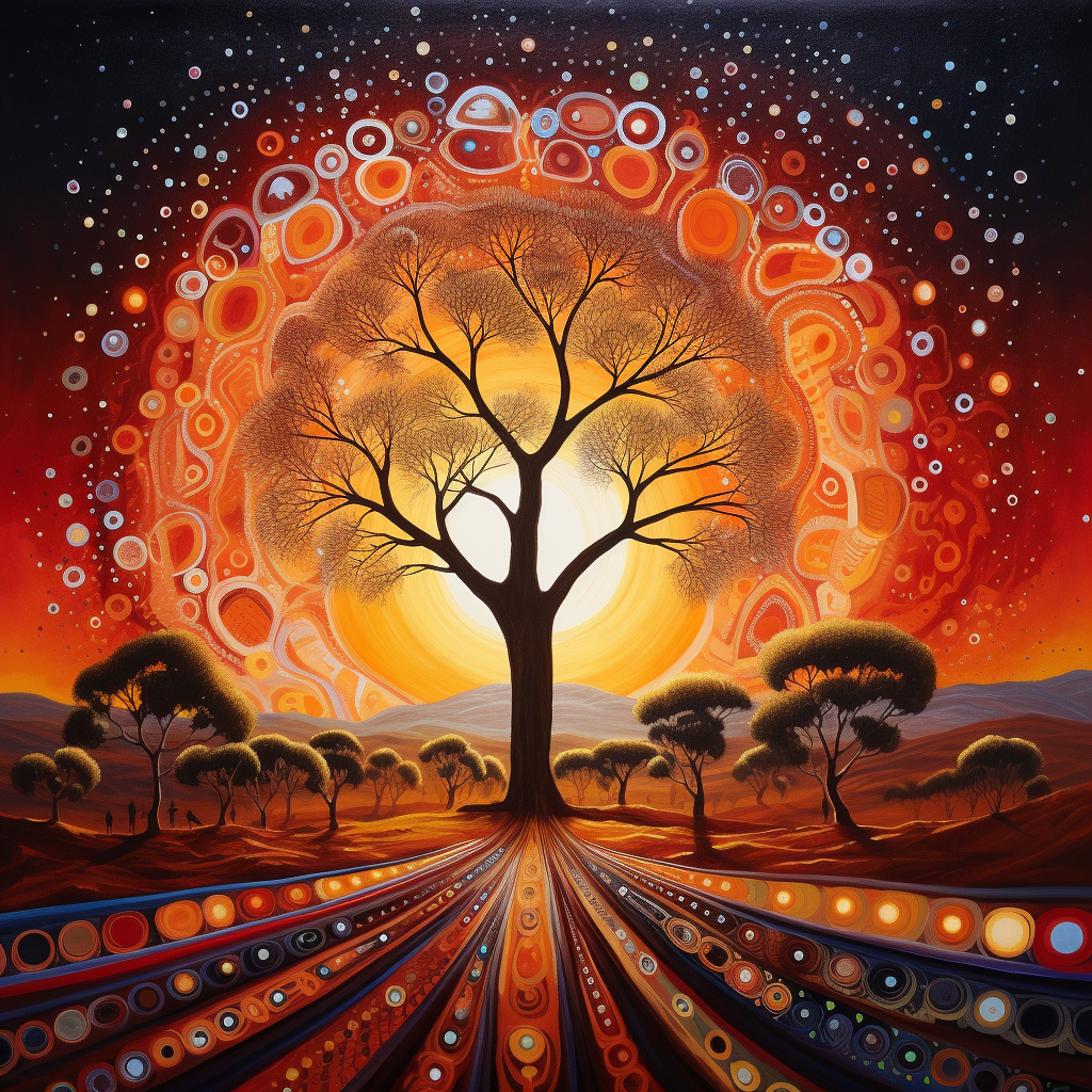 Beautiful Aboriginal tree representing feminine energy