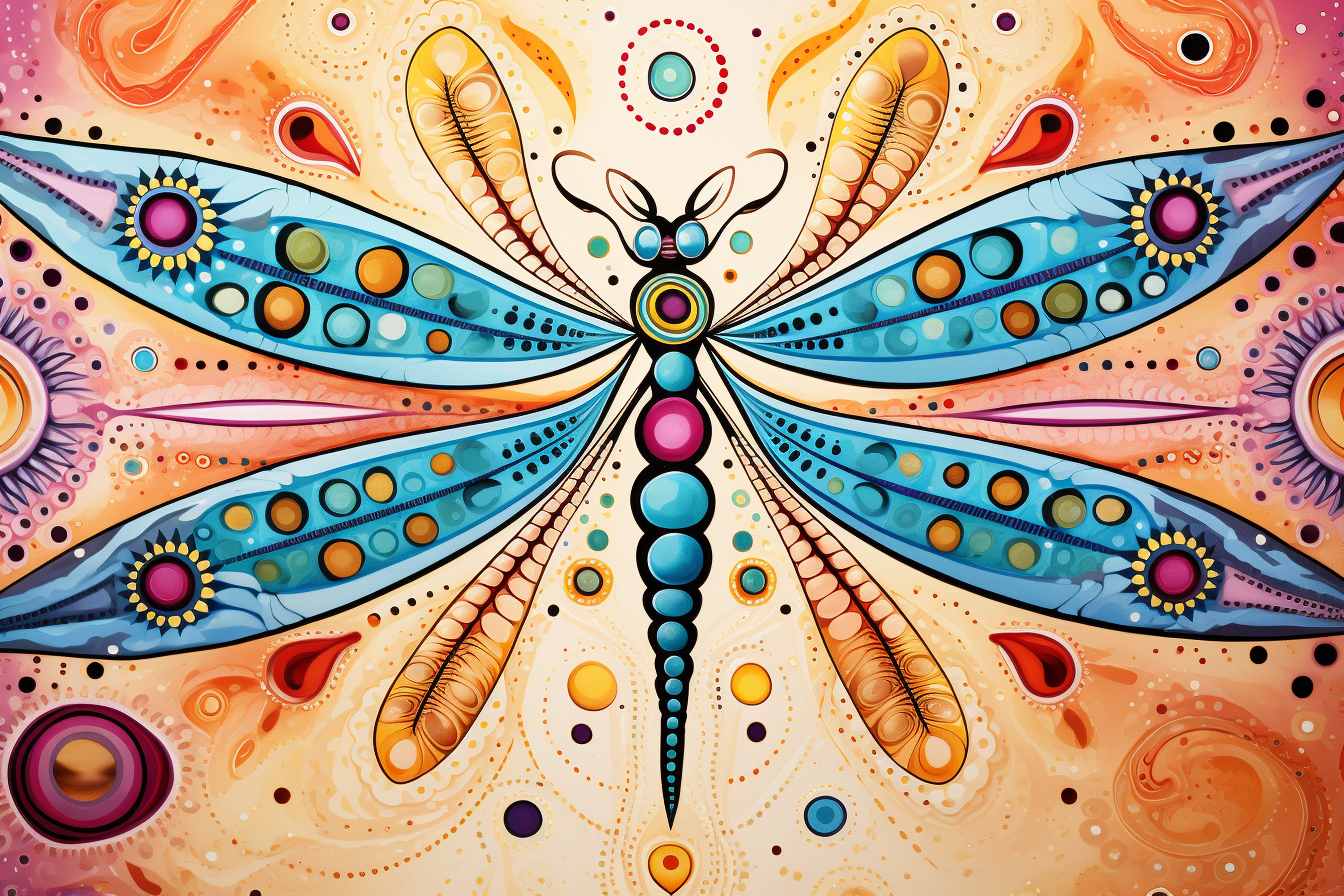 Intricate Dragonfly Totem Design