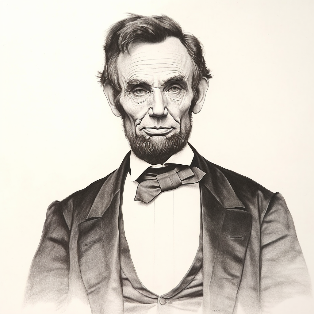 Abraham Lincoln in dark fantasy book drawing  ??️