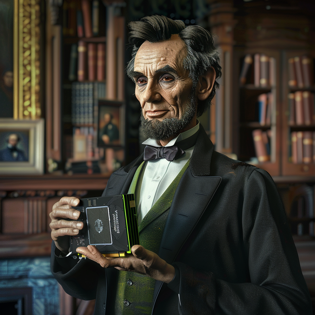 Abraham Lincoln with NVIDIA graphics card