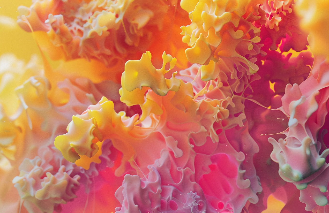 Colorful 3D fractals with gradient blur